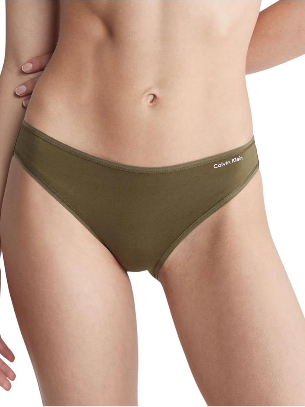 Calvin Klein Olive Green Cotton Bikini Panty